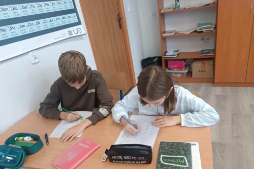 uczniowie w czasie pracy