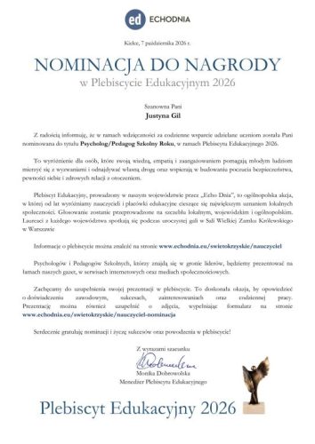 Nominacja Justyna Gil