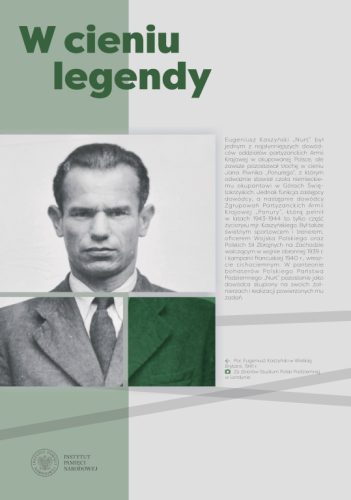 Slajd prezentacji o tytule ''W cieniu legendy.''