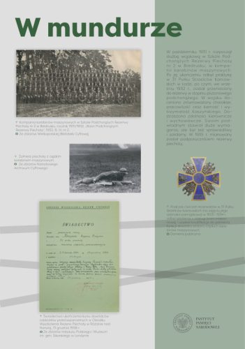 Slajd prezentacji o tytule ''W mundurze''