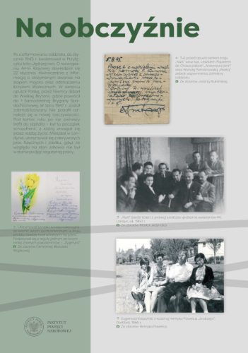 Slajd prezentacji o tytule ''Na obczyźnie''