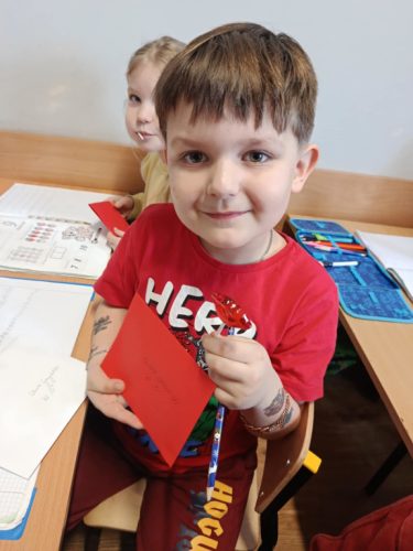 Oliwier z walentynką